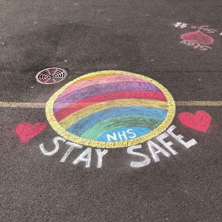 Picture of rainbow on the playground